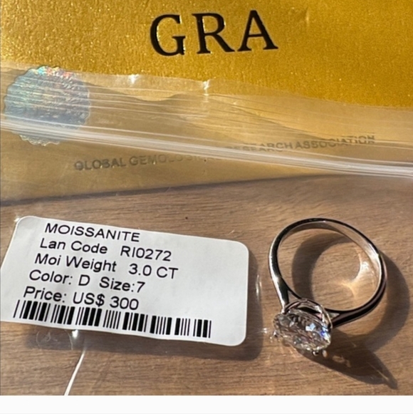 Gra Jewelry - 3.0 Karat Moissanite Ring Size 7